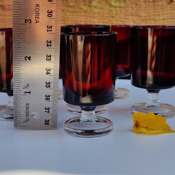 6 vintage Luminarc Cavalier Shot Glasses | Ruby Red ♥️ - Picture 4 of 7
